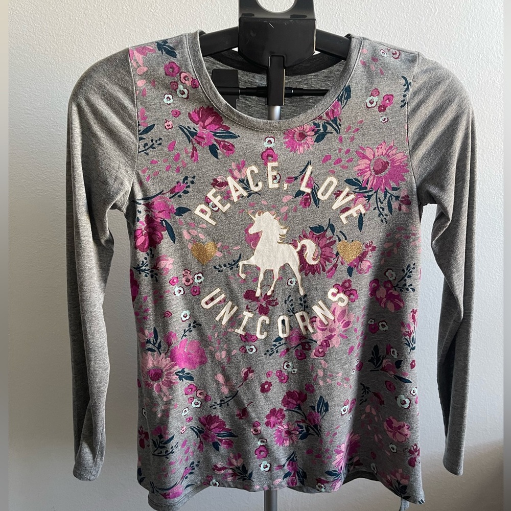 Long Sleeve Unicorn Hi/Low T-shirt for Youth Girls